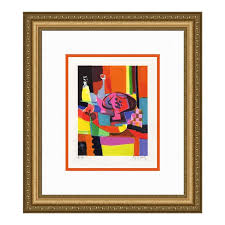 1990s Marcel Mouly Hand Signed Lithograph Compotier Rose Artist Proof Framed | Chairish
