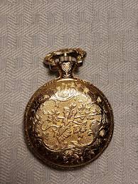 Gold Toned Pocket Watch, Quartz, Flying Eagle Over Rock (13 ...