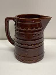 Vintage MARCREST Daisy Dot Stoneware Glazed Pottery Pitcher ...