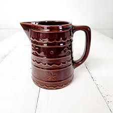 Vintage Marcrest Stoneware Brown Pitcher, Made in USA ...