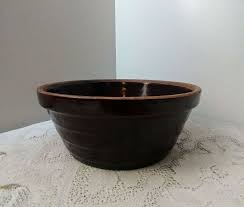 Vintage Marcrest Ovenproof Stoneware Brown Mixing Bowl | eBay