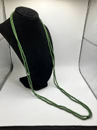 Vintage 2 Olive Green Mini Beaded 17.75 Inch Long Necklace ...