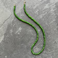 6mm Green Jade Bead Necklace: Sterling Silver or Gold-filled ...