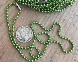 Vintage Metallic Lime Green Colored Ball Bead Chain ...