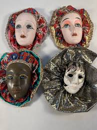 Vtg. Mini New Orleans Mardi Gras Clay Ceramic Hanging ...