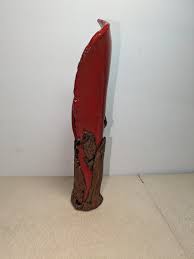 Abstract Studio Art Red And Brown Ceramic Vase By Unknown ...