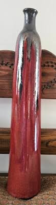 Home decor 18" Tall Lava Glaze Studio Pottery Vase Unmarked ...