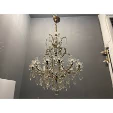Large Italian Murano Crystal Chandelier, 1950s | Chairish