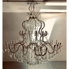 Mid-Century Italian Lead Crystal Chandelier, 1950s | Chairish