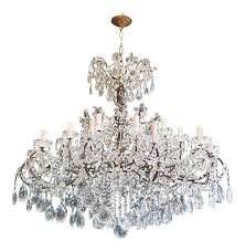 Antique Art Nouveau Candelabrum Crystal Chandelier | Chairish