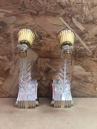 Pair of Old Golden Plastic Wall Lamp + Perspex Plexi Vintage ...