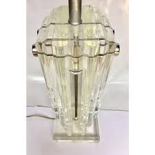 Mid-Century Modern Lucite Skyscraper Table Lamp | Chairish
