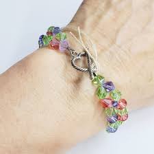 Happy Colors Swarovski Crystal Wire Woven green orange ...