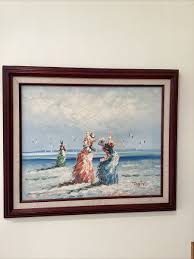 TAYLOR . Painting On Canvas “Summer In The Beach ...