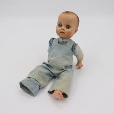 Vintage Uneeda Baby Doll With Overalls - Antique Plastic ...
