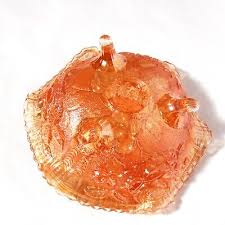 Vintage Imperial Glass Marigold Lustre Rose 7.5 inch footed berry | eBay