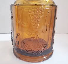 Amber Indiana Glass / Lancaster Colony "harvest" Canister Jar - Etsy