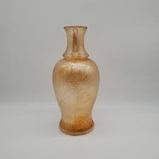 Vintage MCM Carnival Glass Marigold Textured Vase | eBay