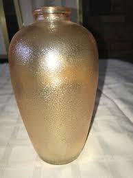 CARNIVAL GLASS 7½" Tall 278F VASE Frogskin MARIGOLD AMBER GOLD Dimple Iridescent | eBay