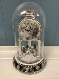 MARILYN MONROE PORCELAIN Dome CLOCK with ROTATING SPINDAL ...