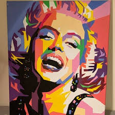 Original Marilyn Monroe Handpainted Framed Pop Art Canvas Painting A1 Size - Etsy