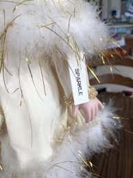 Porcelain Doll 18” Sparkly, Feathers & Yellow Felt Material ...