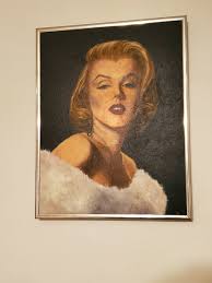 Signed Marilyn Monroe 18 1/4" x 14 1/4" Oil On Canvas ...