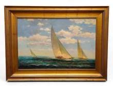 Sold at Auction: Matt Thomas (20/21st Century) Oil, Sail Boats