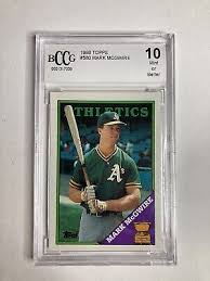 1988 TOPPS MARK MCGWIRE OAKLAND ATHLETICS #580 BCCG 10 ROOKIE CUP | eBay