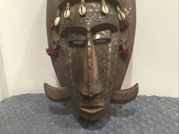 Marka AfricanMask with Brass Sheeting And Shells 15.5” Long | eBay