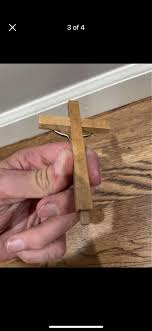 Small Vintage Wood And Brass Jesus Cross Crucifix | eBay