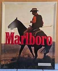Vintage Marlboro Cigarettes Metal Tin Sign 1980s Western ...