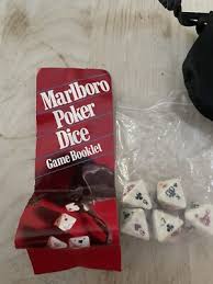 Vintage Marlboro Poker Dice Set with 5 Dice in Black Leather ...