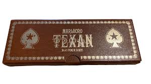Vintage Marlboro Texan No. 45 Double Deck Poker Playing Cards In Brown Case | eBay