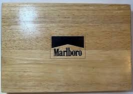 Marlboro Poker Set in Wooden Box Vintage With 2 Decks And ...