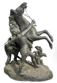 19thC Antique VICTORIAN MARLY HORSE & GROOMSMAN SCULPTURE ...