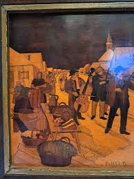 Antique marquetry, wood artwork pair, SIGNED, original, Pittel B, high quality | eBay