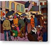 The Market at Concarneau Wood Print by Pierre De Belay - Ministry of Art