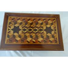 Vintage Folk Art Marquetry Box, 1940s | Chairish