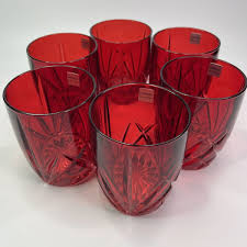 Brilliant Red Marquis Waterford Brookside Double Old Fashioned Glasses Set of 6 | eBay