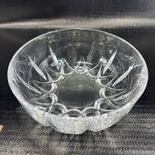 Vintage German Clear Crystal Glass Heavy Dish Bowl Round ...