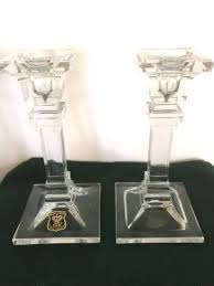 SET OF 2 GOLDEN CROWN E&R GENUINE LEAD CRYSTAL CANDLE HOLDERS 6" WESTERN GERMANY | eBay