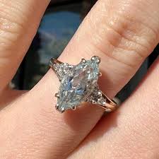 Aquamarine & Diamond Ring in 10kt Gold | Burton's – Burton's Gems and Opals