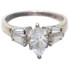 Sterling Silver Marquise Cut Cubic Zirconia Ring. For Sale at Ruby Lane