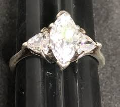 925 Sterling Silver - Vintage Marquise Cubic Zirconia Ring ...