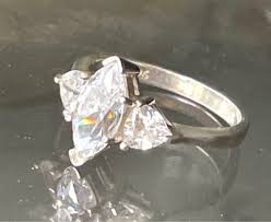 925 STERLING SILVER AND 5 CARAT CZ ENGAGEMENT RING SIZE 8.5 ...