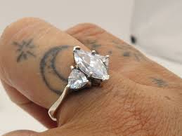 Vintage Sterling Silver Marquise Cut Stone Ring - Etsy
