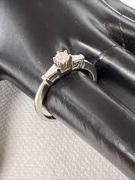 Beautiful 14K White Gold 0.20TCW Genuine Diamonds Engagement Ring 2gr. Size 7 | eBay