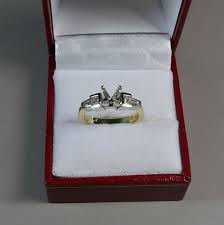18K YELLOW GOLD AND PLATINUM DIAMOND SEMI MOUNT ENGAGEMENT RING | eBay