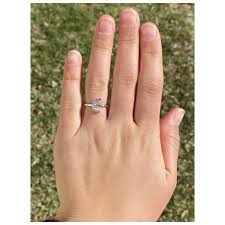 Crescent Moon Natural Diamond Ring in White Gold. For Sale at Ruby Lane